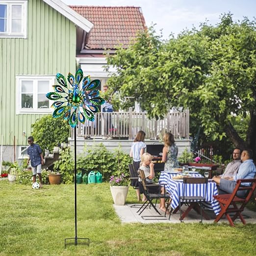 🦚Solar Peacock Wind Spinner with Color-changing LED lights🔥