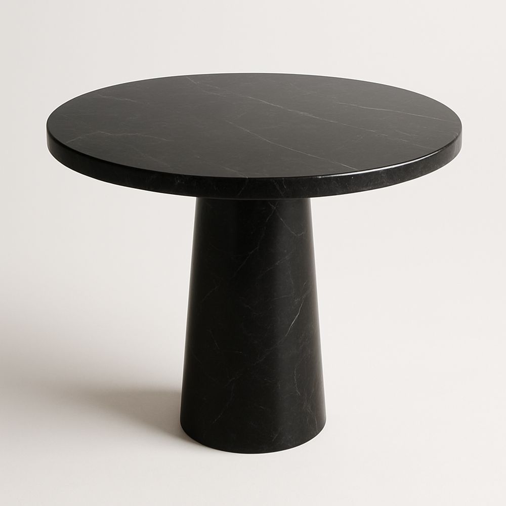 Runder Marmortisch Schwarz 90 cm-Casabrillia