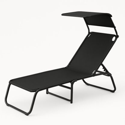 Sonnenliege schwarz Aluminium Textilene verstellbar 200x58x30cm-Casabrillia