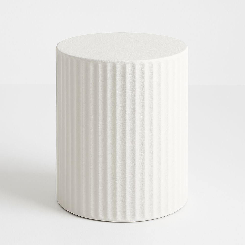 Runder Beistelltisch Zylinderform Weiß Keramik 40 cm-Casabrillia