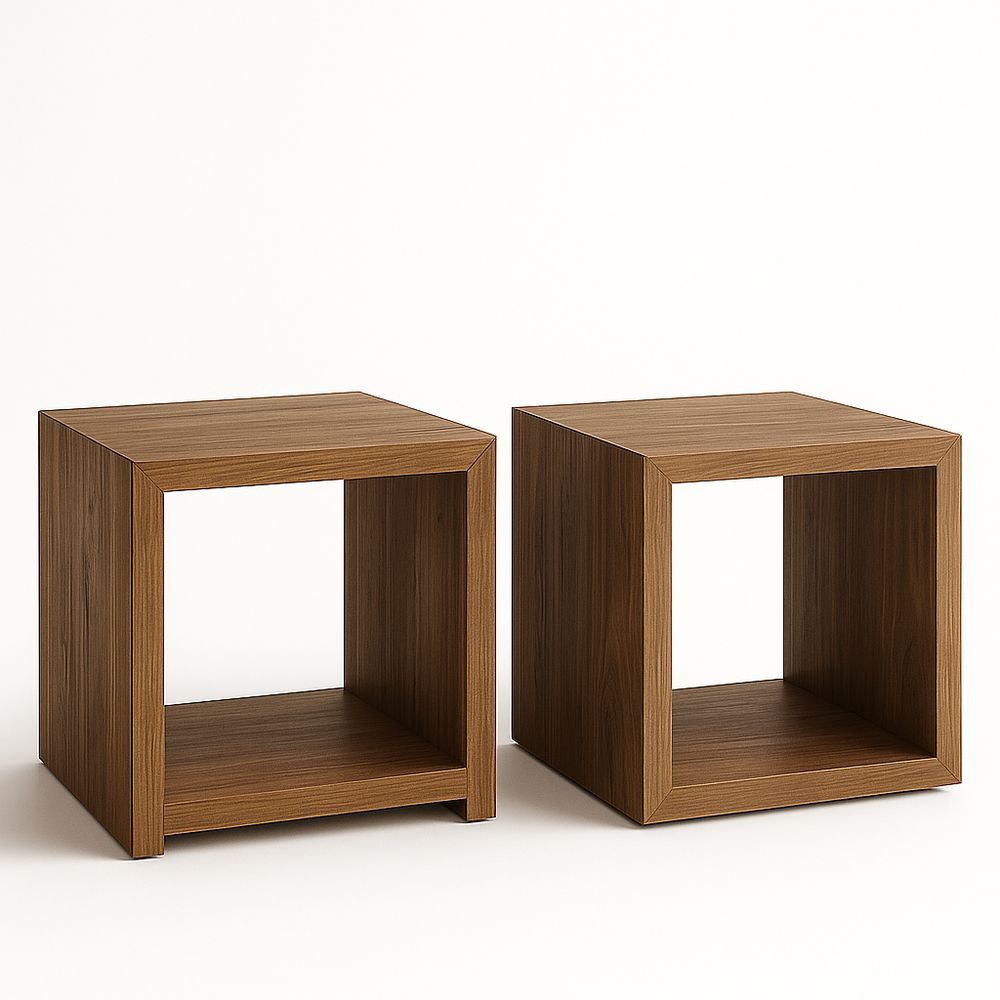 Set aus 2 Beistelltischen Holz Quadrat 40x40x40cm-Casabrillia