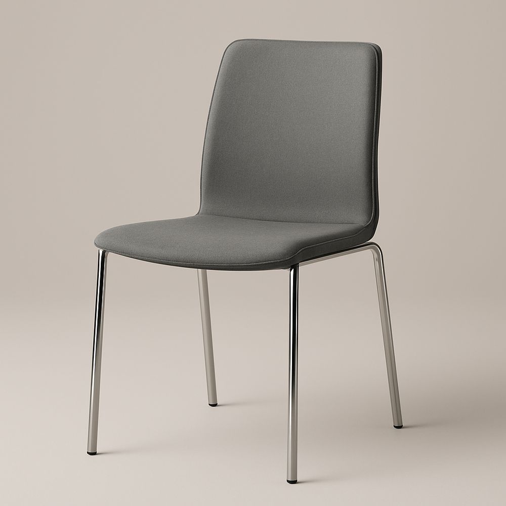 Grauer Stuhl Stoff Stahlgestell 80cm Höhe 46cm Breite-Casabrillia