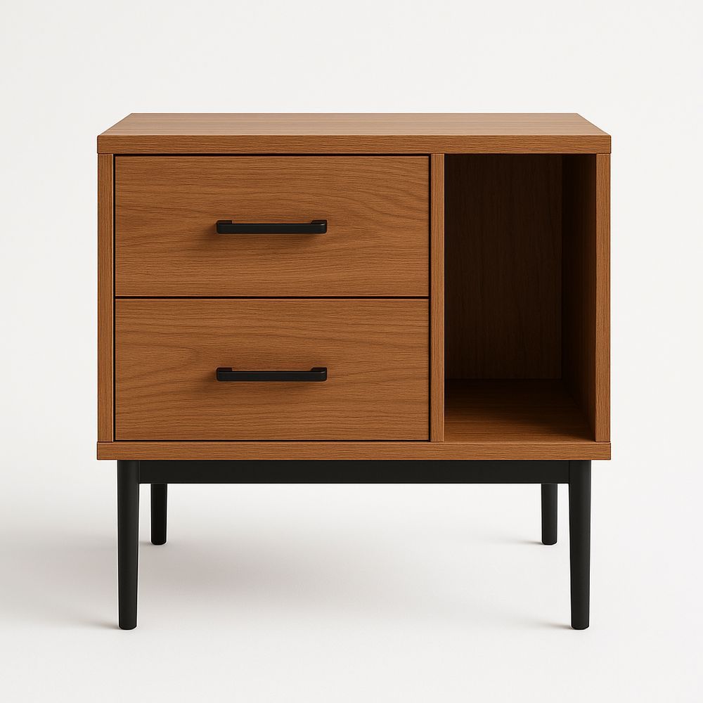 Nachttisch mit Schubladen Holzwerkstoff Rechteckig 50x40x55 cm-Casabrillia