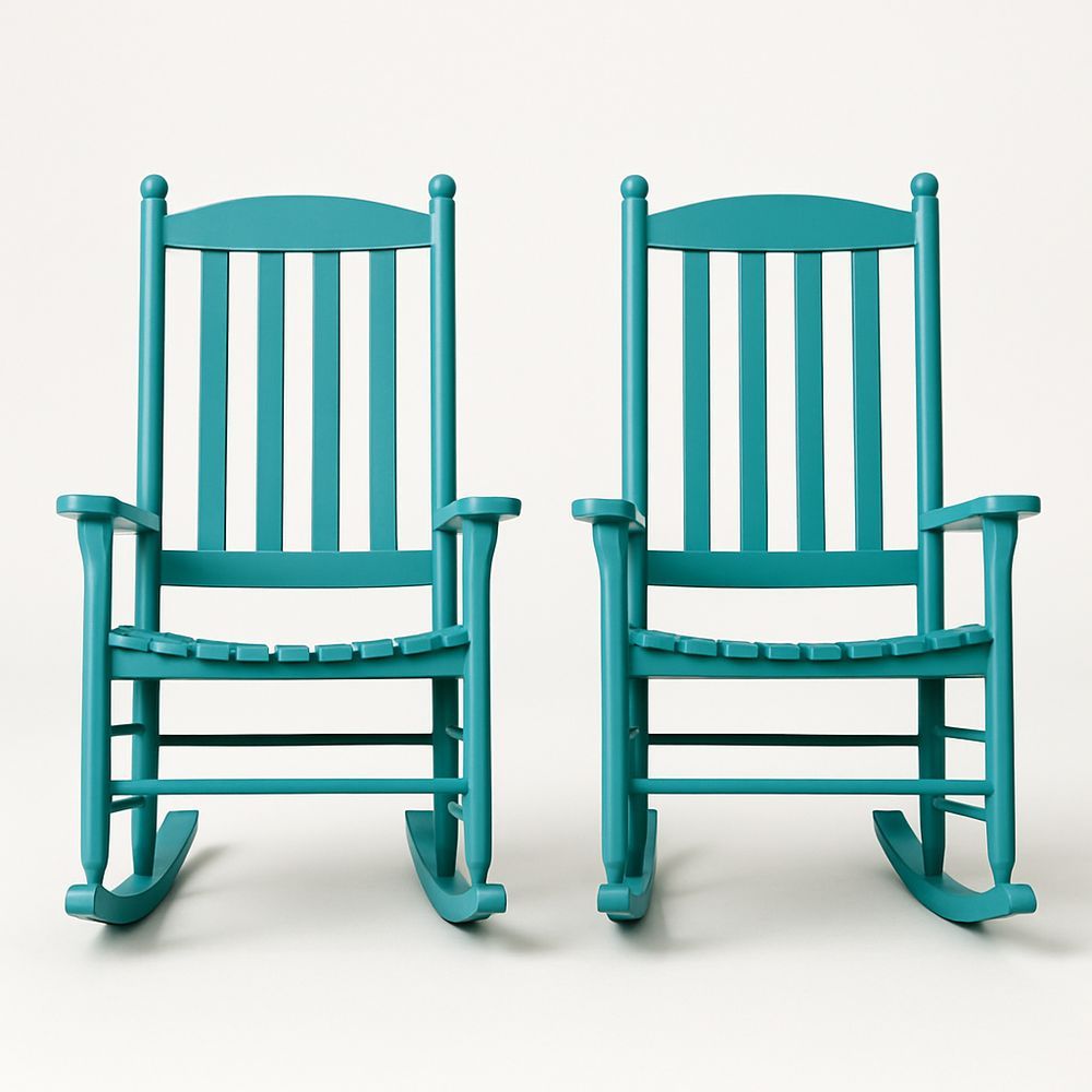 2er-Set Schaukelstuhl aus Polypropylen Türkis-Casabrillia