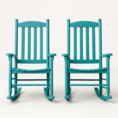 2er-Set Schaukelstuhl aus Polypropylen Türkis-Casabrillia