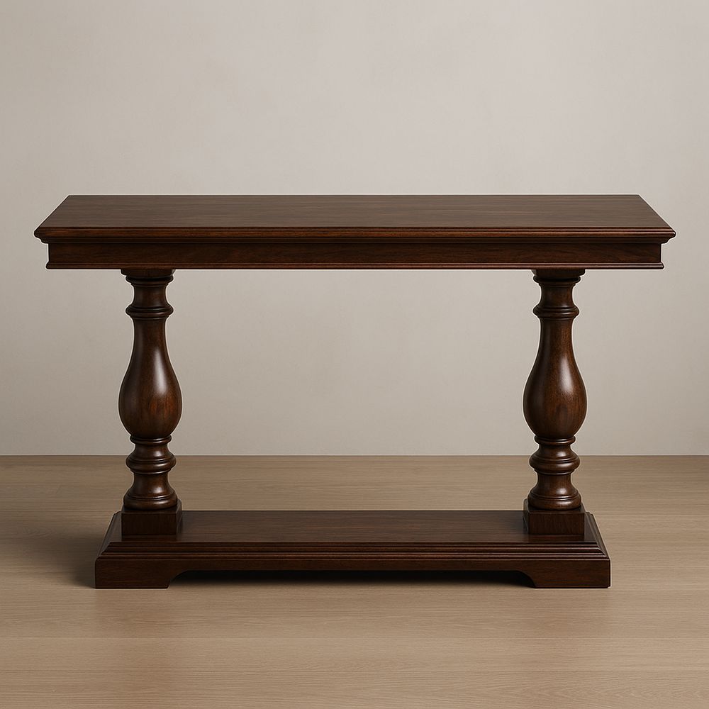 Rechteckiger Konsolentisch Massivholz Dunkelbraun 150x45x80 cm-Casabrillia