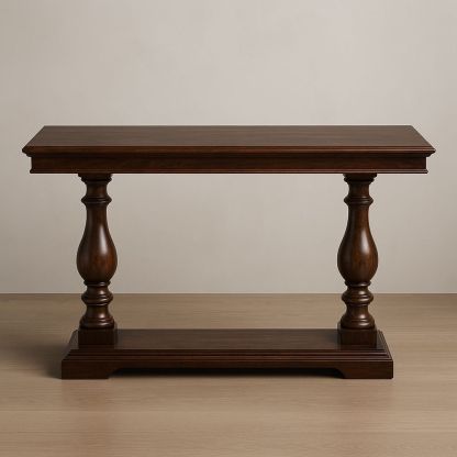 Rechteckiger Konsolentisch Massivholz Dunkelbraun 150x45x80 cm-Casabrillia