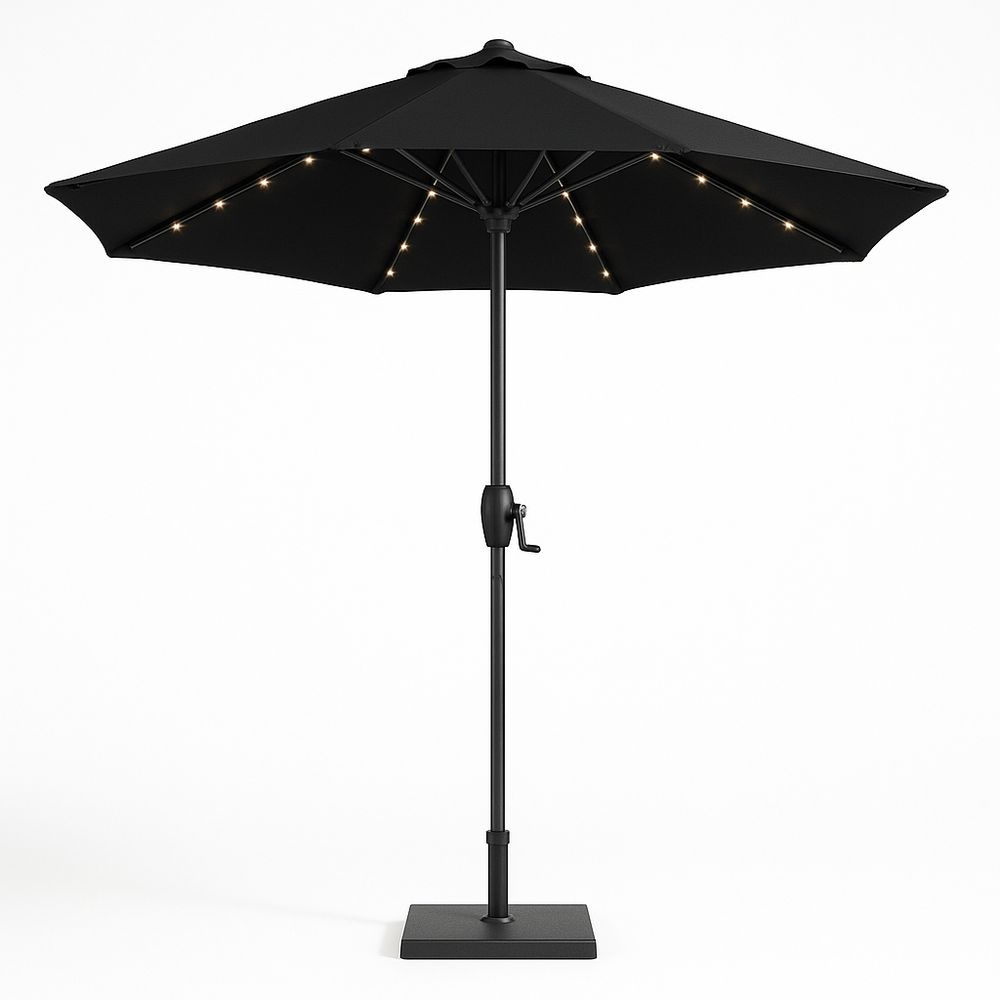 Gartenschirm Sonnenschirm Schwarz Polyester Rund Ø 300 cm-Casabrillia