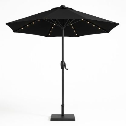 Gartenschirm Sonnenschirm Schwarz Polyester Rund Ø 300 cm-Casabrillia