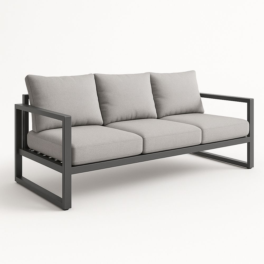 Dreier Garten Sofa  Aluminium Grau-Casabrillia