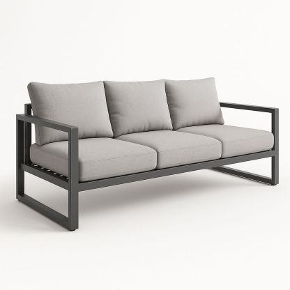 Dreier Garten Sofa  Aluminium Grau-Casabrillia
