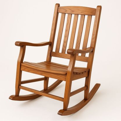 Massivholz Schaukelstuhl Eiche Braun 100x60x110 cm-Casabrillia