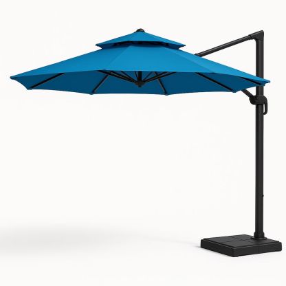 Gartenschirm Blau Polyester rund 300cm-Casabrillia