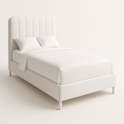 Einzelbett Polsterbett Weiß Textil 200x100 cm-Casabrillia