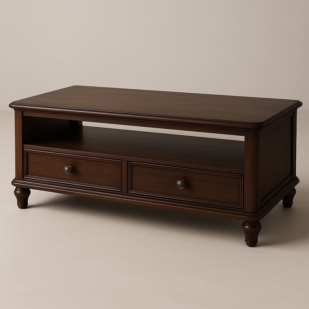 Couchtisch Rechteckig Dunkelbraun Holz 120x60x45cm-Casabrillia