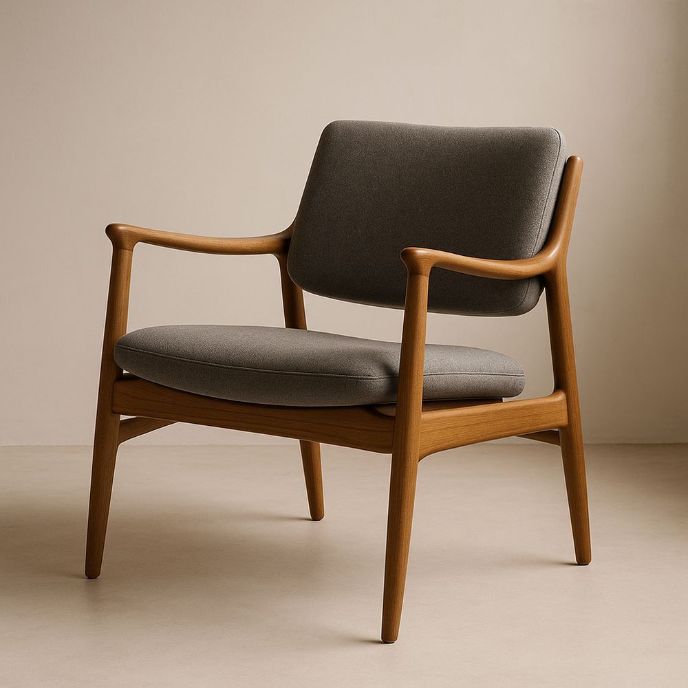 Sessel Stoff Grau Massivholz 75cm x 70cm x 80cm-Casabrillia