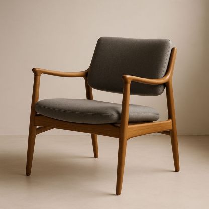 Sessel Stoff Grau Massivholz 75cm x 70cm x 80cm-Casabrillia