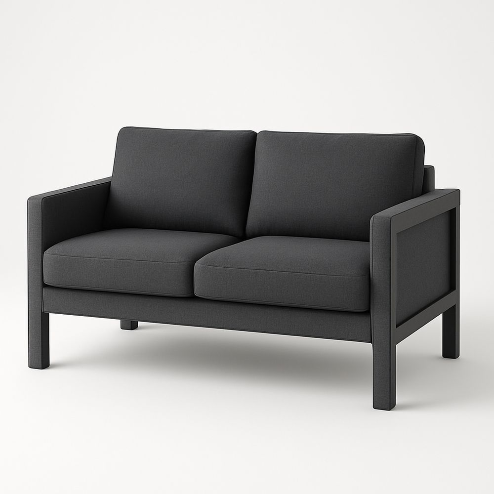2-Sitzer Sofa Dunkelgrau Polyestergewebe 137x75x73 cm-Casabrillia