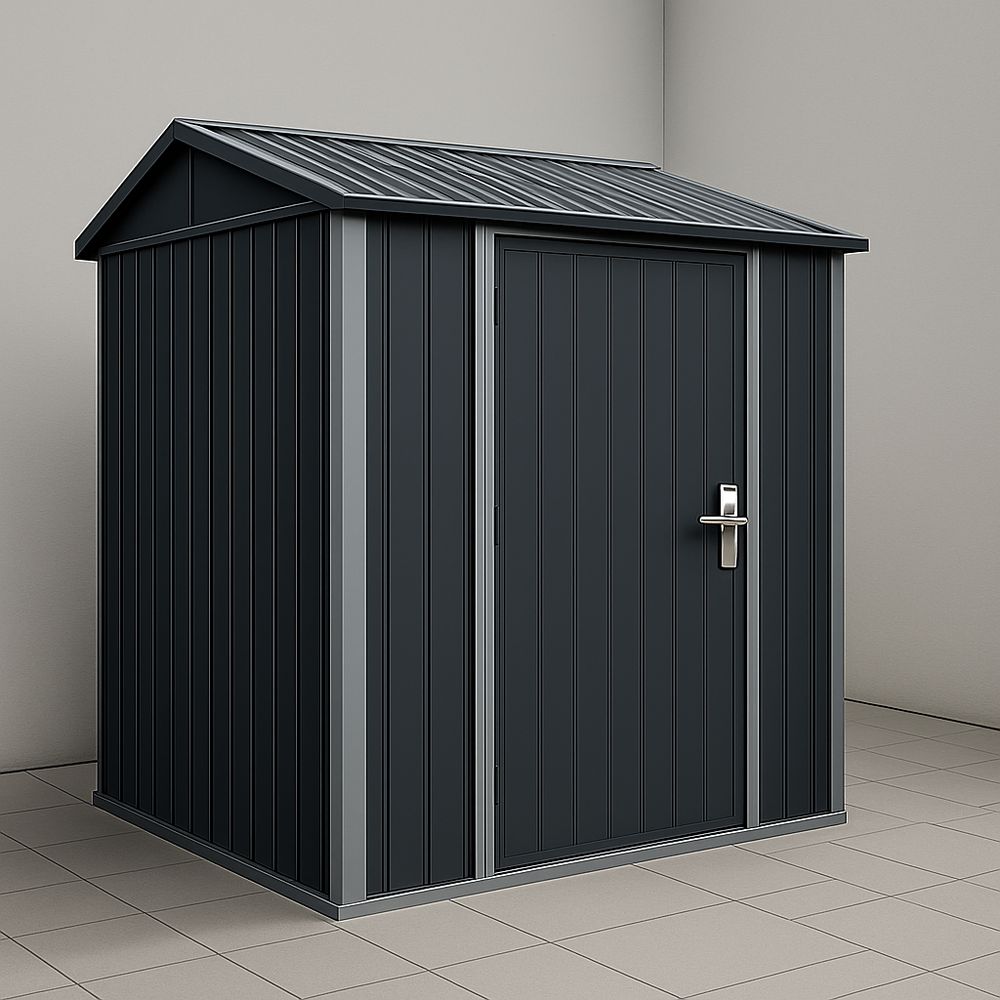 Gartenhaus Metall Anthrazit 213x130x185 cm Wasserdicht-Casabrillia