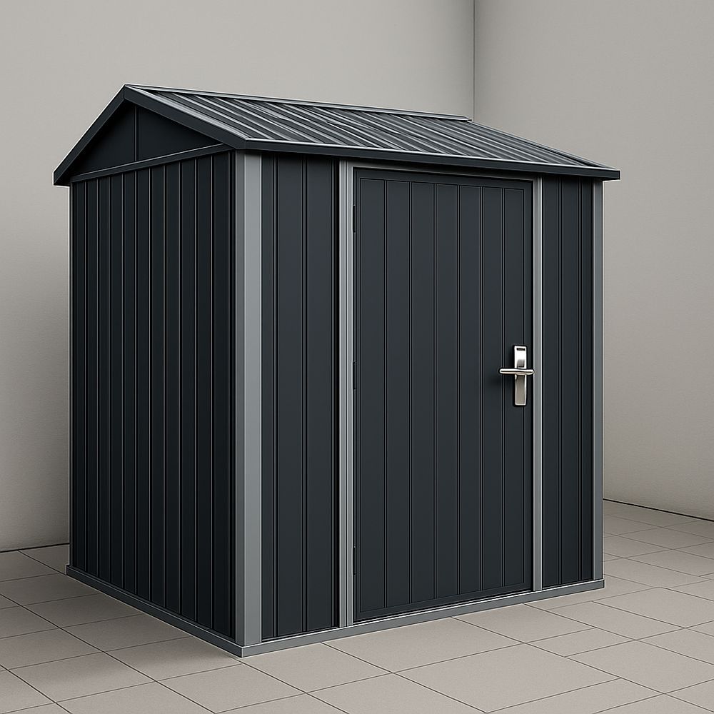 Gartenhaus Metall Anthrazit 213x130x185 cm Wasserdicht-Casabrillia