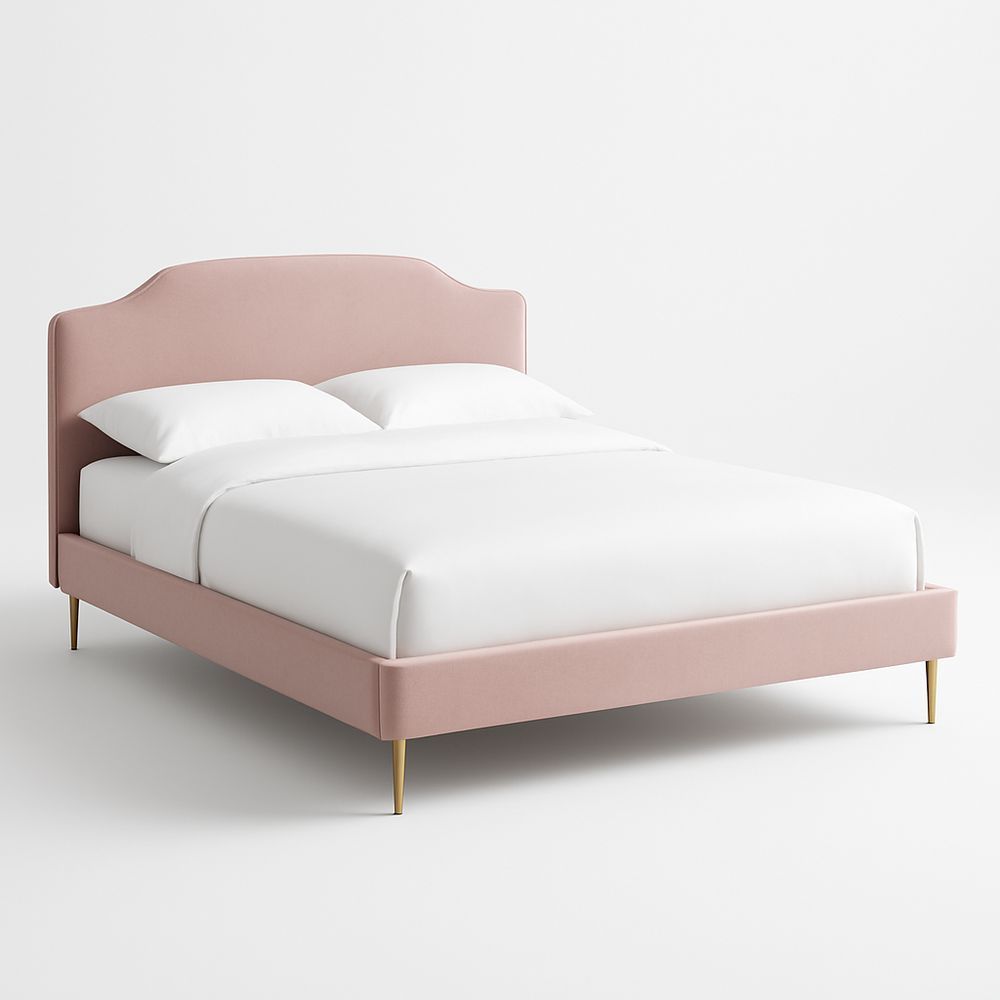 Bettgestell Königin Polyester Rosa Goldmetall 200x160cm-Casabrillia