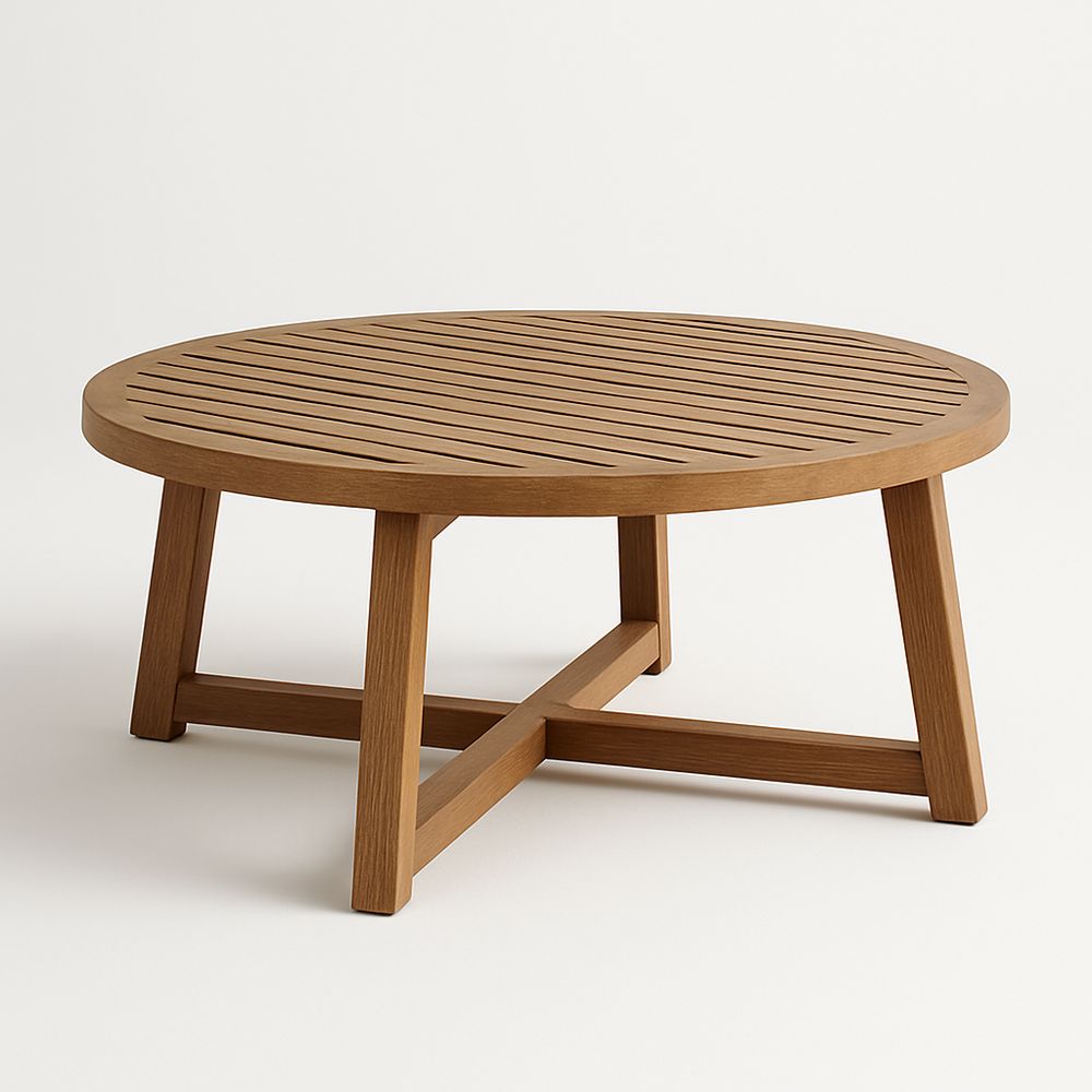 Runder Couchtisch aus Holz Ø 90 cm-Casabrillia