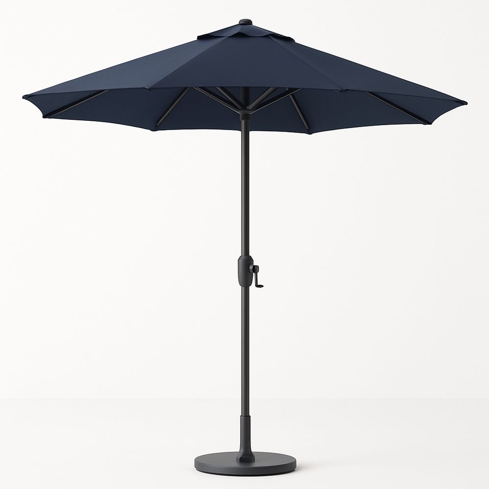 Garten-Sonnenschirm 250cm rund Dunkelblau Polyester Stahlgestell-Casabrillia