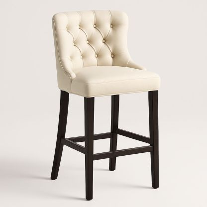 Barhocker Stoffbezug Cremeholzrahmen 110cm-Casabrillia