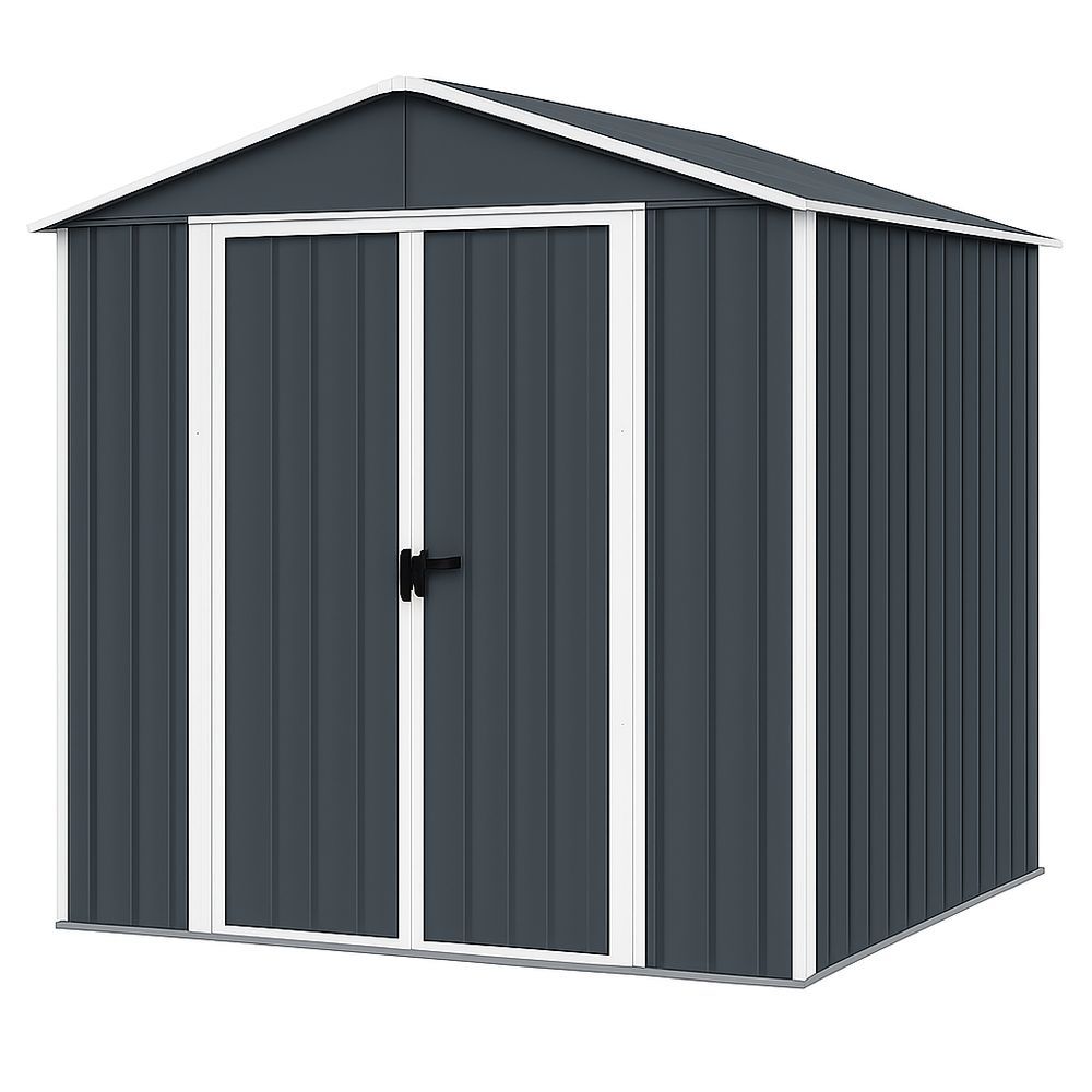 Gartenhaus Metall 213x130x185 cm Anthrazit Stahl Wetterfest-Casabrillia