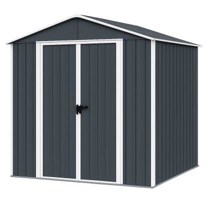 Gartenhaus Metall 213x130x185 cm Anthrazit Stahl Wetterfest-Casabrillia