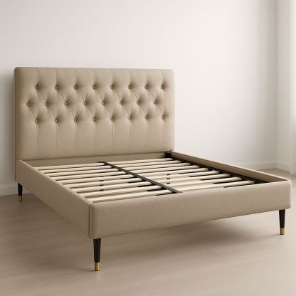 Polsterbett Beige Stoff Rechteck 200x160 cm-Casabrillia