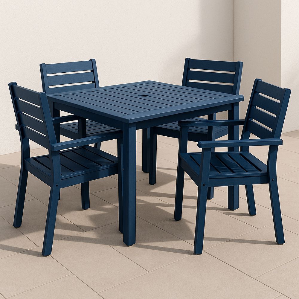 Gartenmöbel Set aus Polypropylen Dunkelblau Quadrat 90x90 cm-Casabrillia