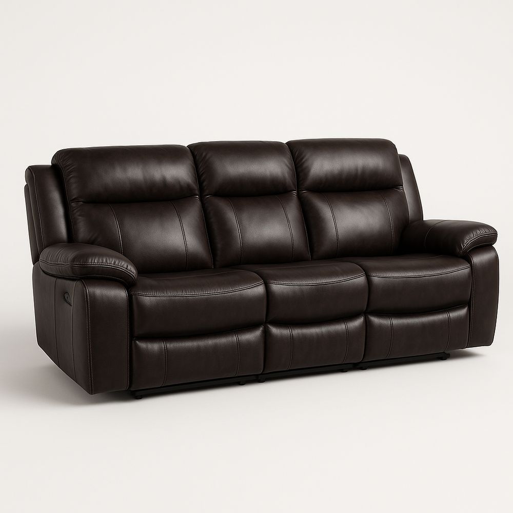 Dreiersitz Ledersofa Braun PU-Leder 200cm-Casabrillia