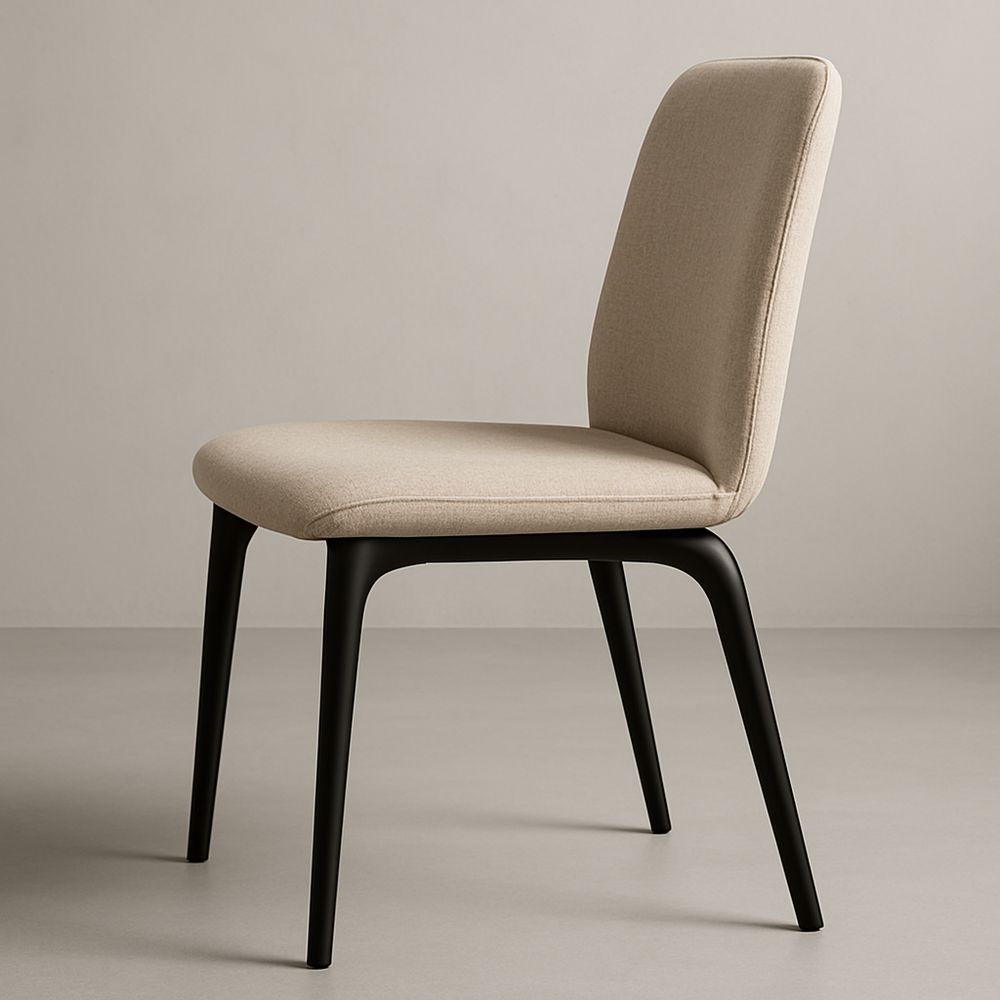 Esszimmerstuhl Beige Textil Schwarz Metall 45x50x85 cm-Casabrillia