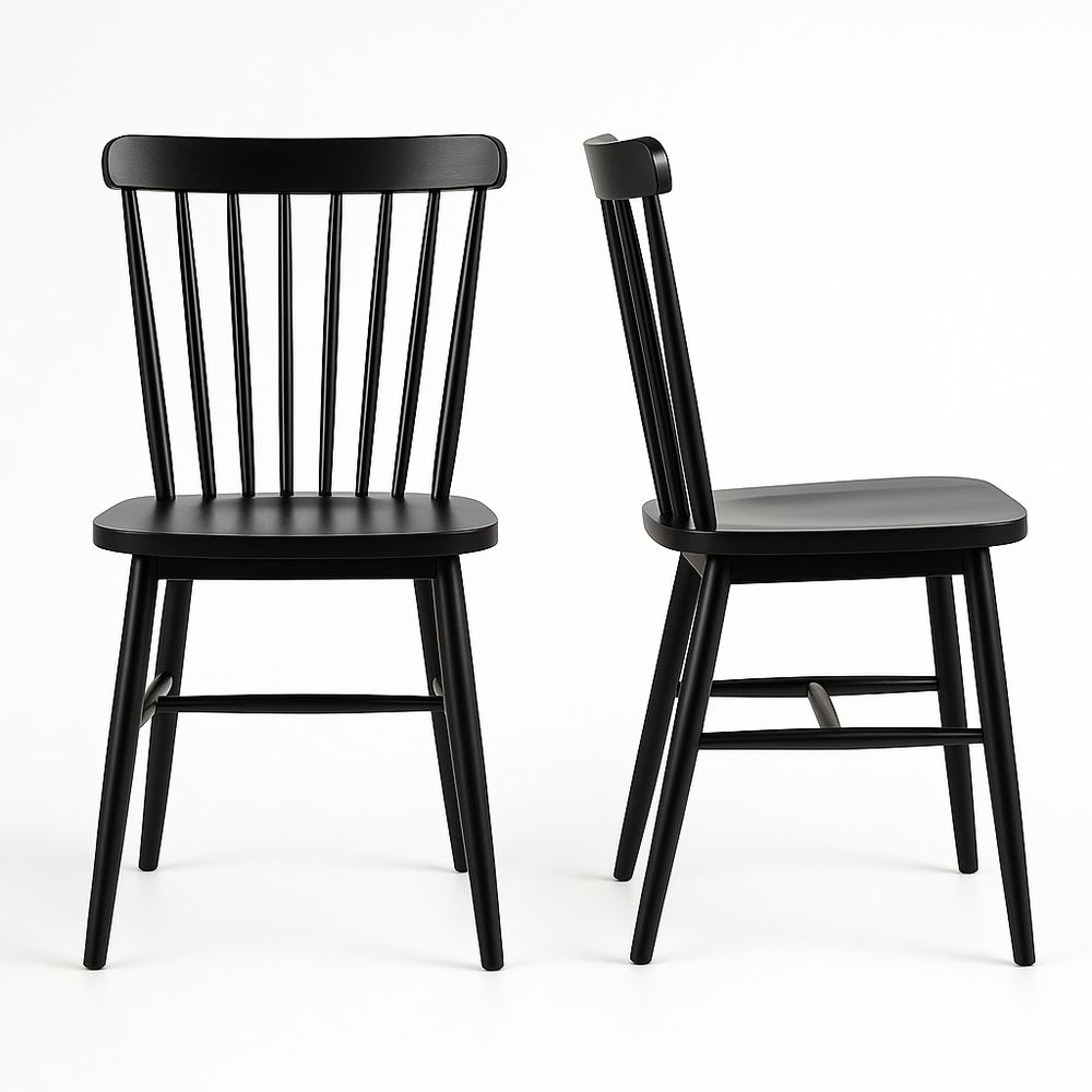 Esszimmerstuhl Holz schwarz 45x50x85 cm-Casabrillia