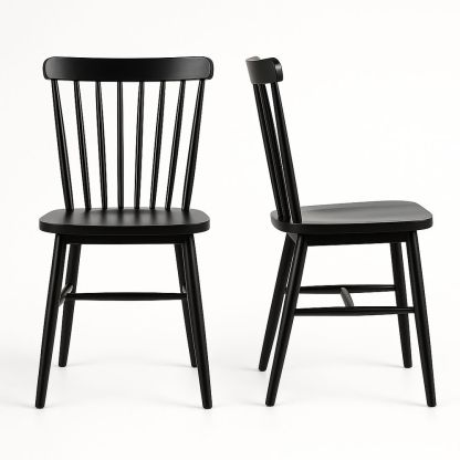 Esszimmerstuhl Holz schwarz 45x50x85 cm-Casabrillia