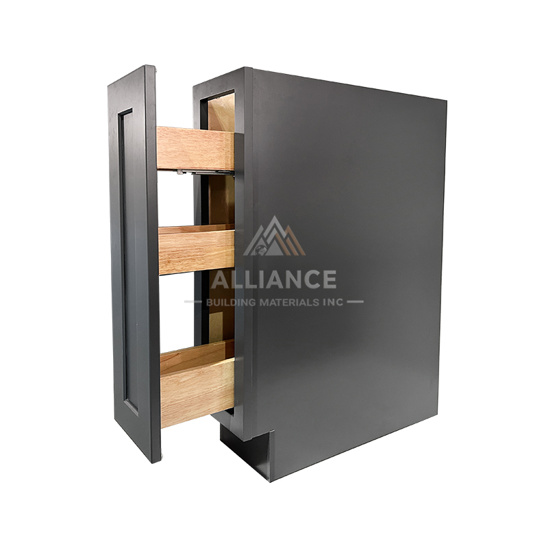 Graphite Kitchen Cabinet Set For I-shape Layout Kitchen Compatible with 84-inch kitchens Small Space 