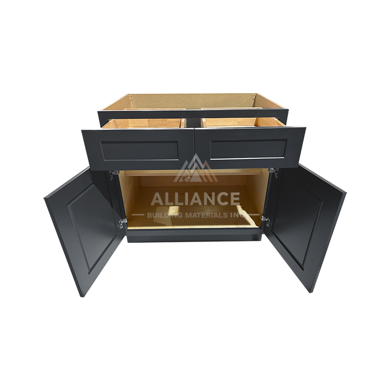 Graphite Kitchen Cabinet Set For L-shape Layout Kitchen Compatible with 96-inch kitchens Small Space 