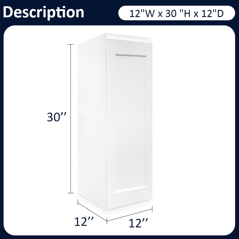 White Shaker RTA Kitchen Cabinet with Soft-Close Doors W1230