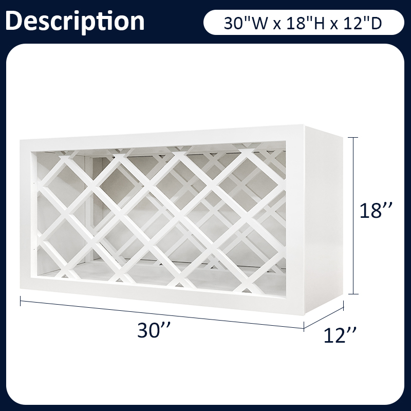 White Shaker RTA Kitchen Cabinet Red Wine Rack WRC3018