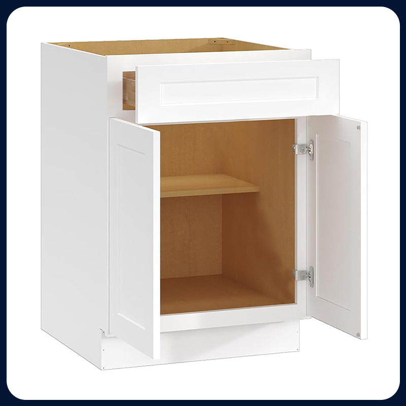 White Shaker RTA Kitchen Cabinet with Soft-Close Doors B24