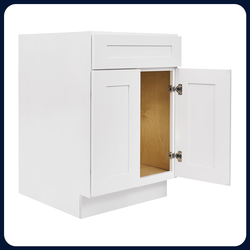 White Shaker RTA Kitchen Cabinet with Soft-Close Doors B24