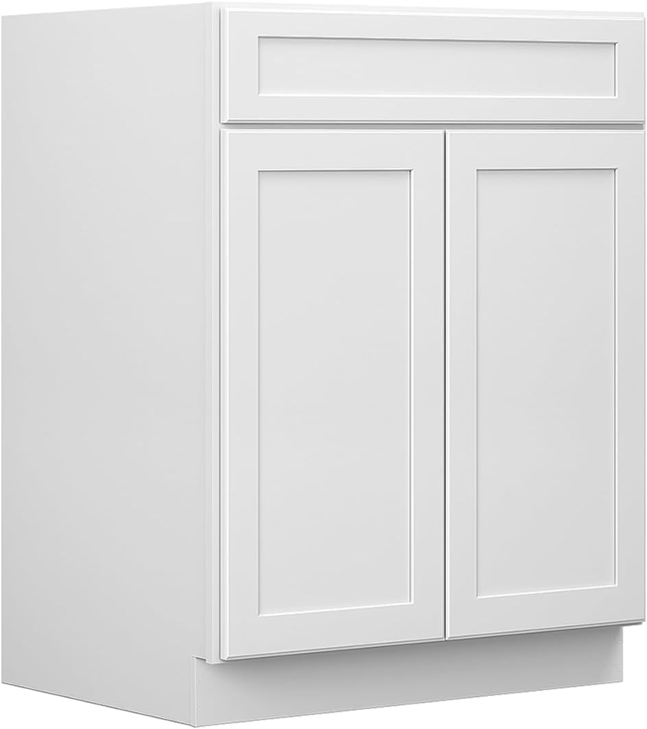White Shaker RTA Kitchen Cabinet with Soft-Close Doors SB30