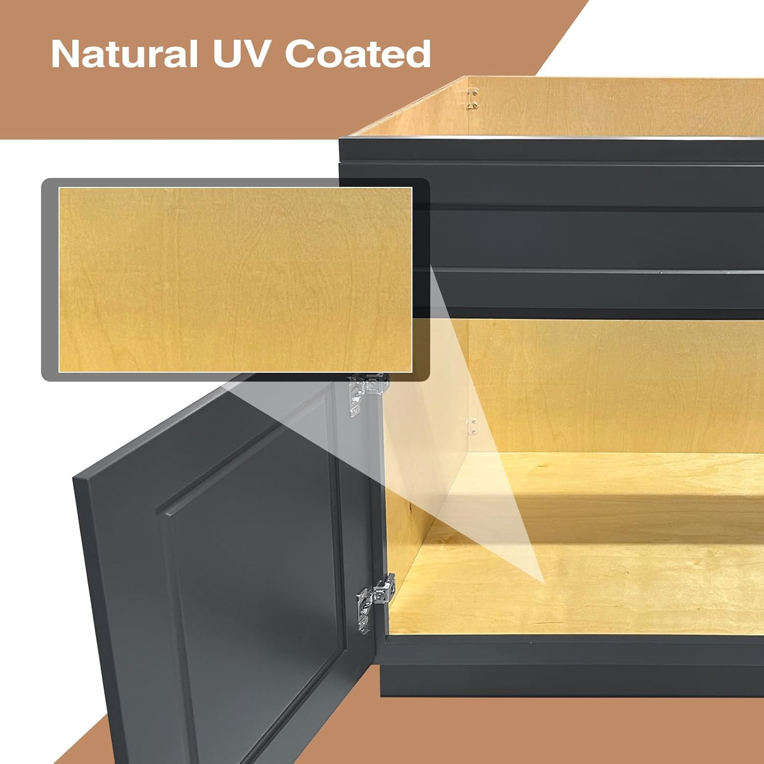 Graphite Shaker RTA Kitchen Cabinet with Soft-Close Doors SD30