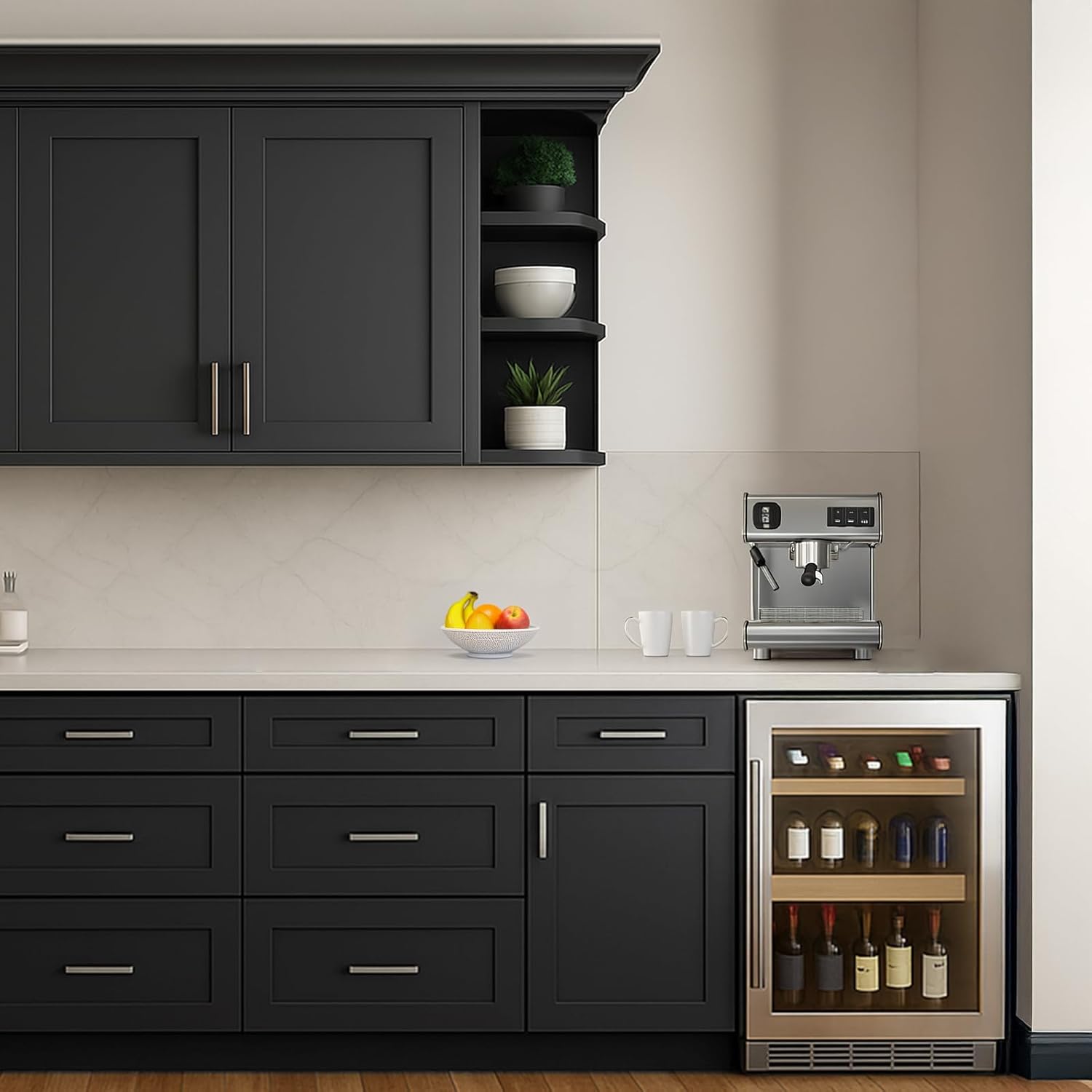 Graphite Shaker RTA Kitchen Cabinet Wall End Open Shelf Cabinets WEOS30