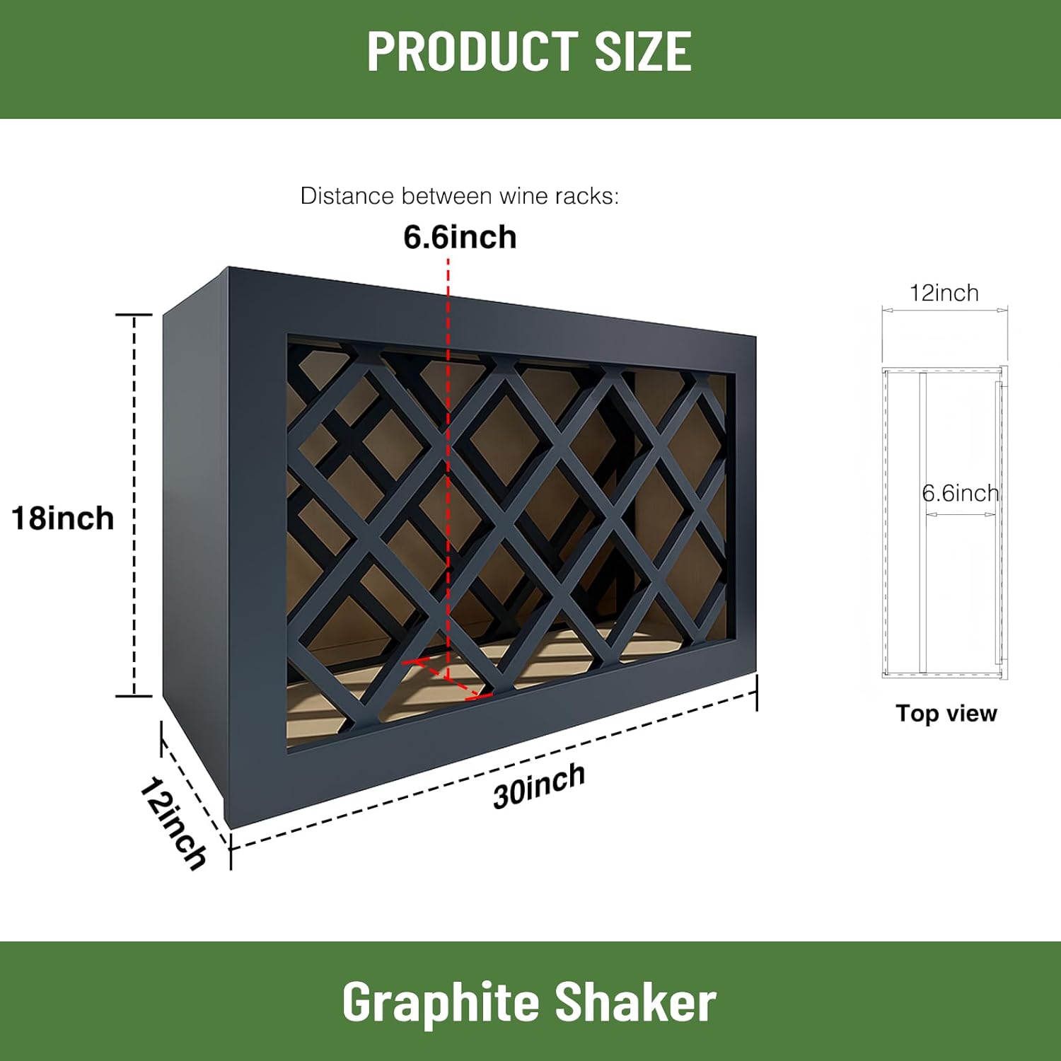 Graphite Shaker RTA Kitchen Cabinet Red Wine Rack WRC3018