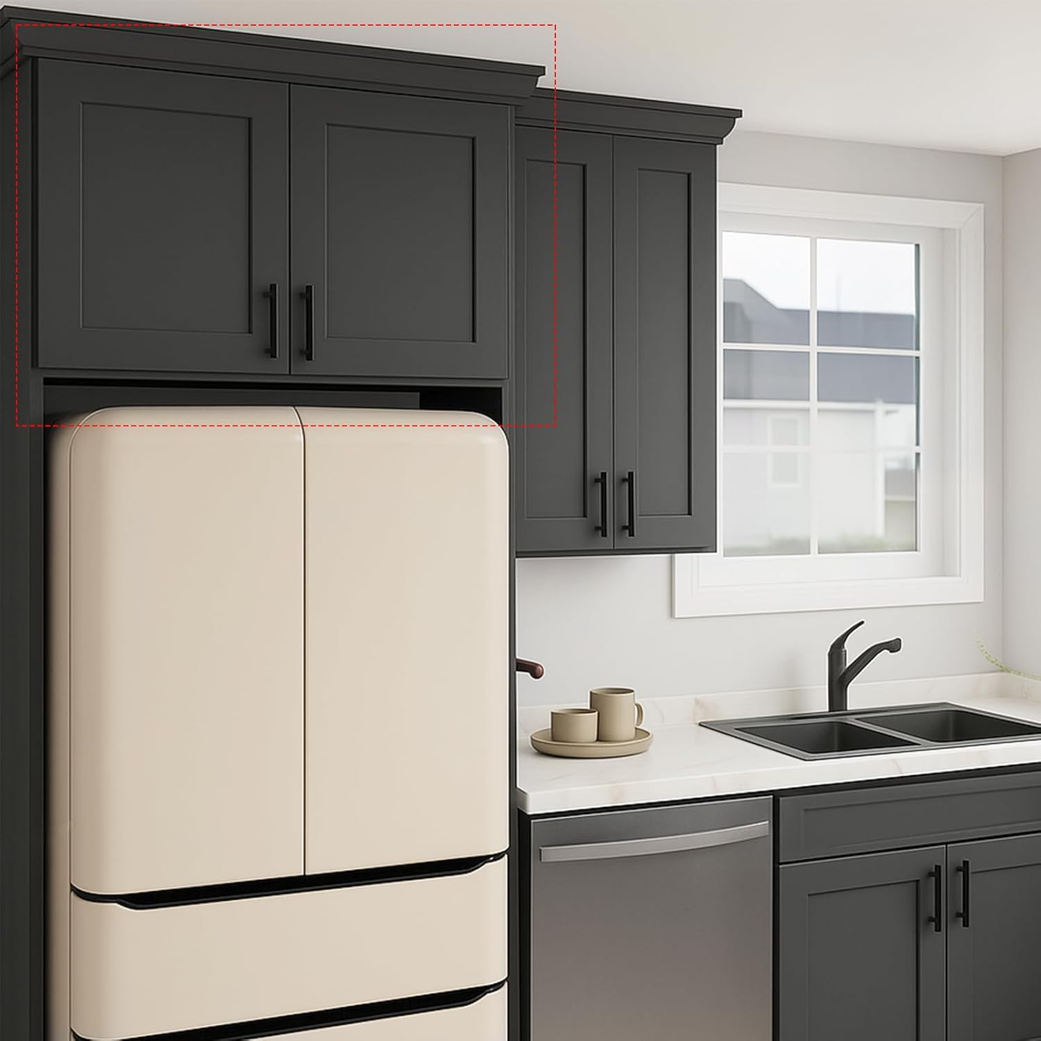 Graphite Shaker RTA Kitchen Cabinet with Soft-Close Doors W3015