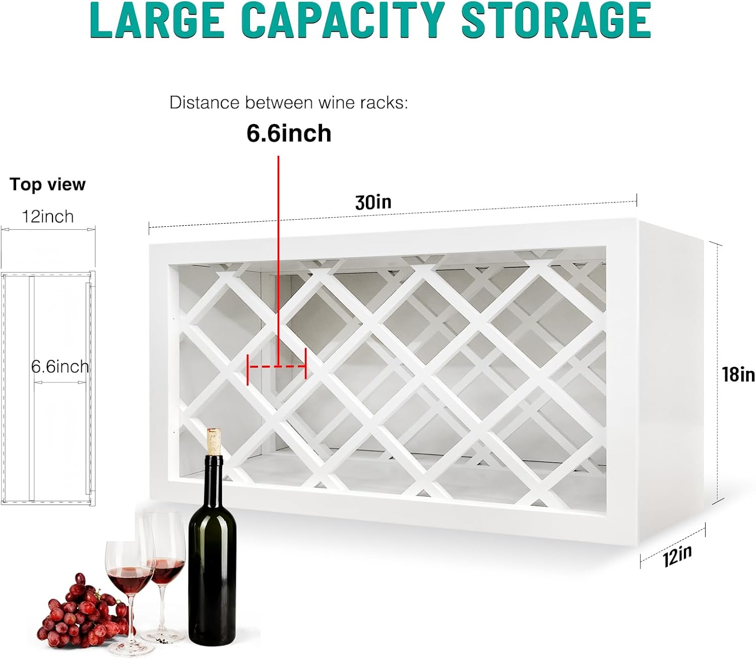 White Shaker RTA Kitchen Cabinet Red Wine Rack WRC3018