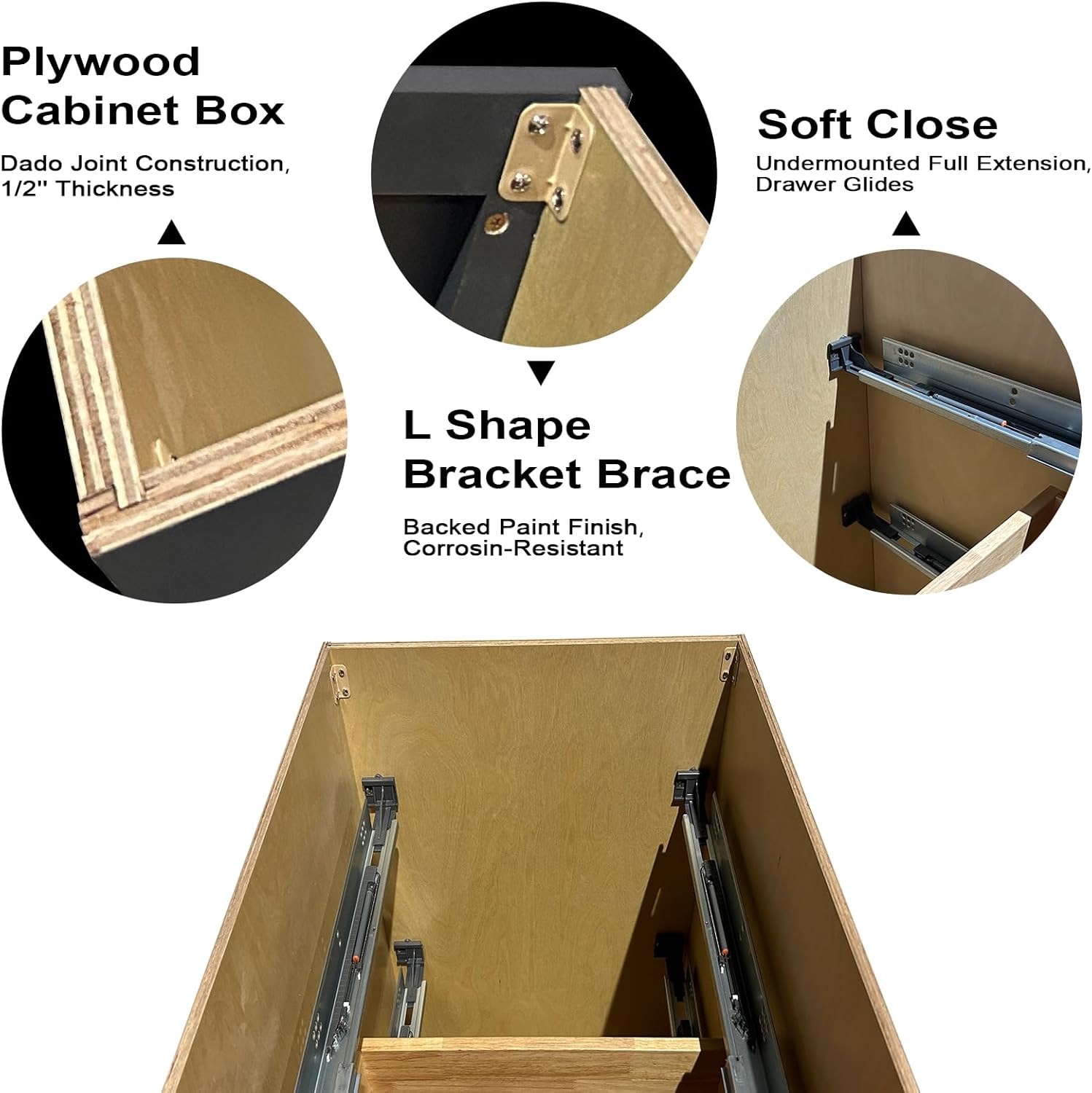 Graphite Shaker RTA Kitchen Cabinet with Soft-Close Doors BD12