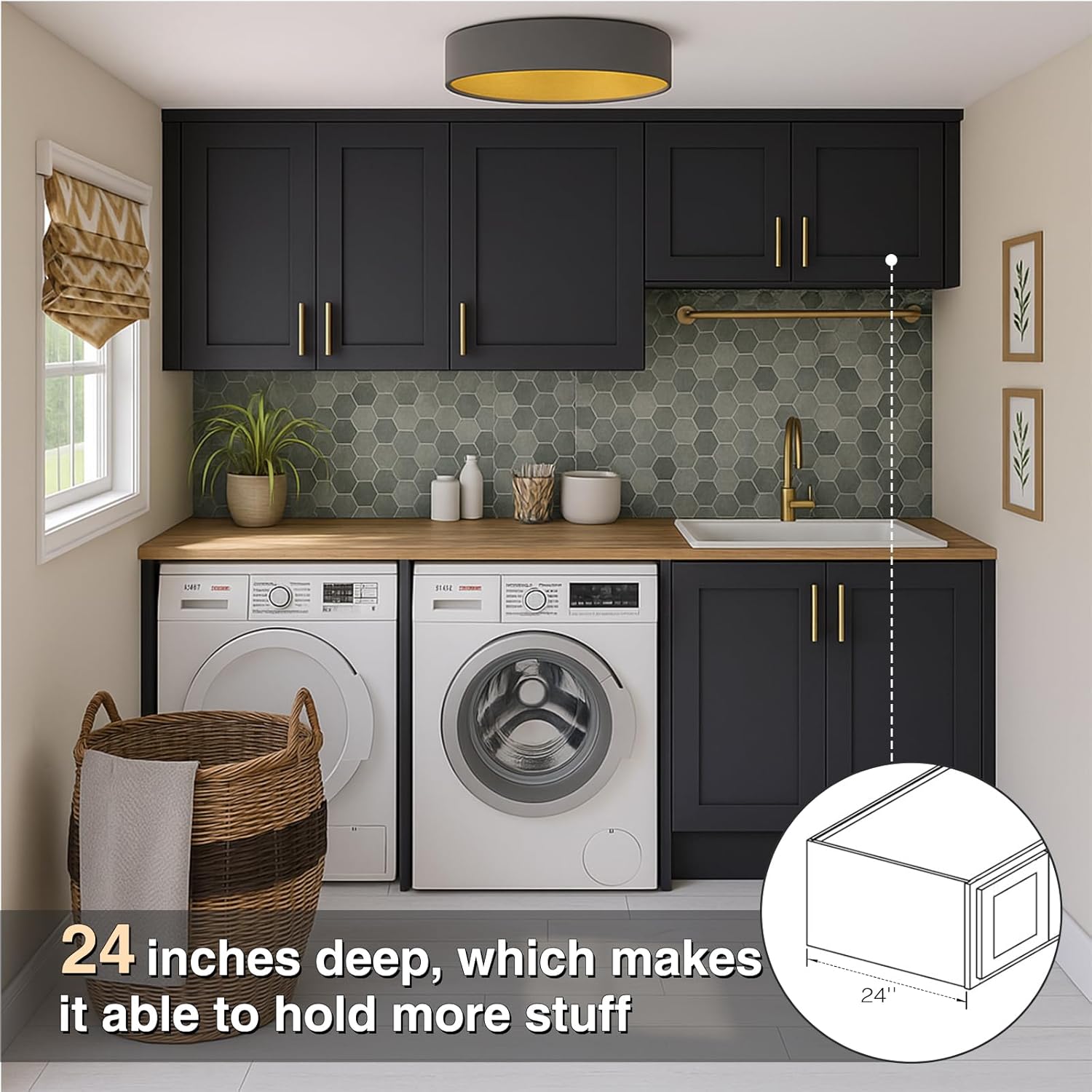 Graphite Shaker RTA Kitchen Cabinet with Soft-Close Doors W301224